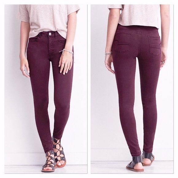 burgundy jegging